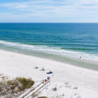 Aerial view of the beach on Alabama's Beaches